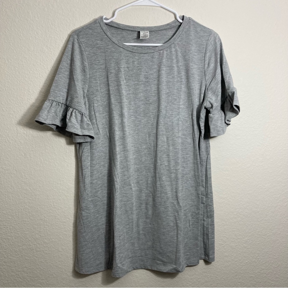 West Loop Tee with Ruffle Sleeve - Gray - Medium